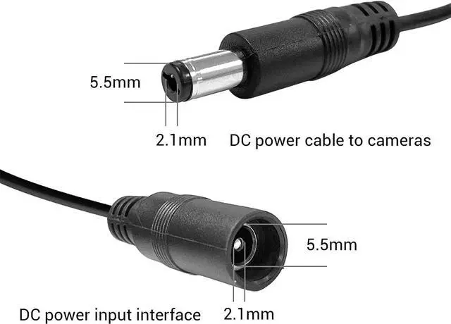 Alt view image 5 of 7 - 12V 8A Power Adapter for Security Cameras and DVRs with 9-Way Splitter 100V-240V 2.1x5.5mm Power Supply Compatible with Lorex Night Owl Swann ZOSI Reolink Annke IP and BNC Cameras