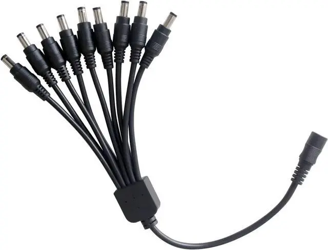 Alt view image 6 of 7 - 12V 8A Power Adapter for Security Cameras and DVRs with 9-Way Splitter 100V-240V 2.1x5.5mm Power Supply Compatible with Lorex Night Owl Swann ZOSI Reolink Annke IP and BNC Cameras
