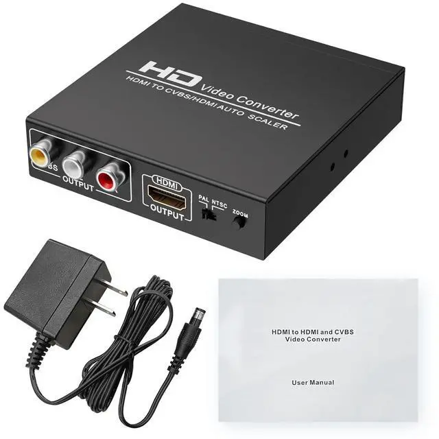 Alt view image 7 of 7 - Adapter Converter Fits for HDMI to RCA & AV 3RCA CVBS Composite Video Audio Support PAL/NTSC Compatible with PC Laptop Xbox TV Camera Monitor