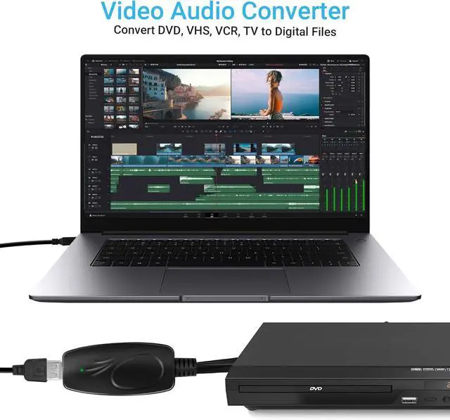 Alt view image 4 of 7 - USB 2.0 Audio Video Capture Card Digitization of Old Videos VHS VCR TV to DVD Converter Suitable for Mac OS & Windows 10/8/7/XP/Vista with a 100 cm RCA Extension Cable and Windows Software CD