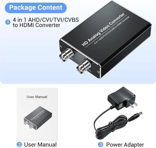 Alt view image 7 of 7 - HD Analog to HDMI Video Converter-CVI TVI AHD to HDMI Converter with Loop Out 720P/1080P/3MP/4MP/5MP/8MP CVI TVI AHD Signals to HDMI Adapter