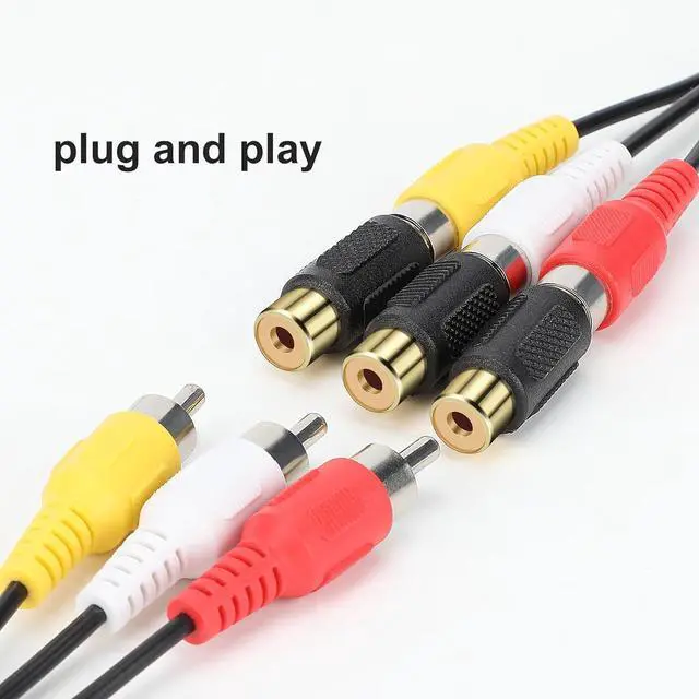 Alt view image 3 of 7 - RCA Female to Female Coupler 3 Pack Audio Video RCA Adapter Connector Gold Plated RCA Jack to Jack Converter RCA Cables Extender for Amplifier Speaker TV RCA Cable Gold