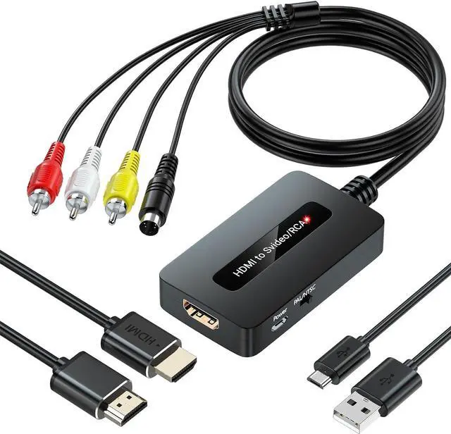 Main image of HDMI to S Video RCA Converter 1080P HDMI to AV Composite S-Video 2 in 1 Converter for DVD/STB/PS3/PS4 to Display on Older TV with Svideo/RCA Inputs(Not Support 4k HDMI)
