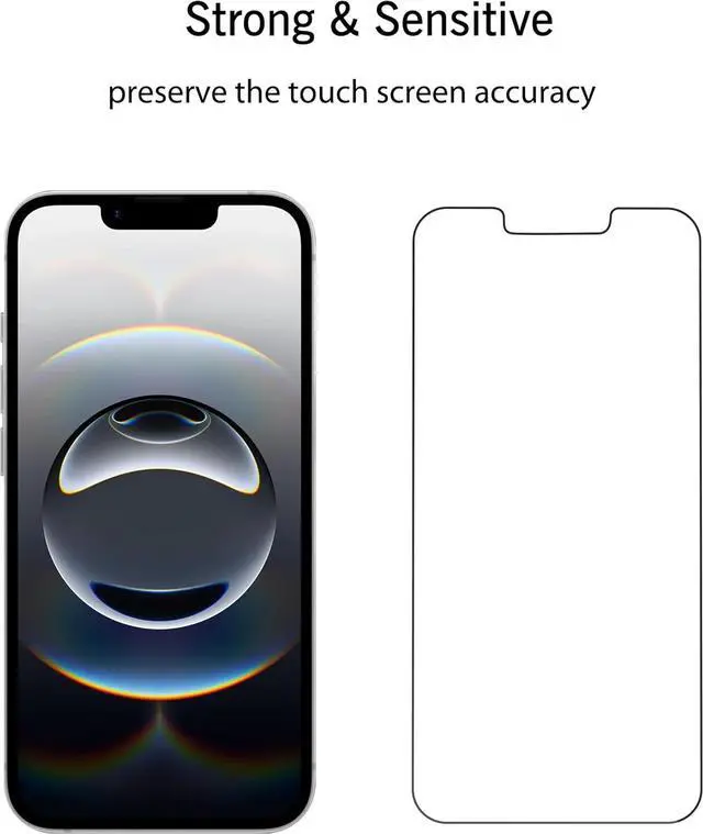 Alt view image 5 of 6 - Screen Protector for iPhone 16e / iPhone 14 / iPhone 13 / iPhone 13 Pro [6.1 Inch] Display 3 Pack Tempered Glass Case Friendly [Not for iPhone 16 6.1 Inch]
