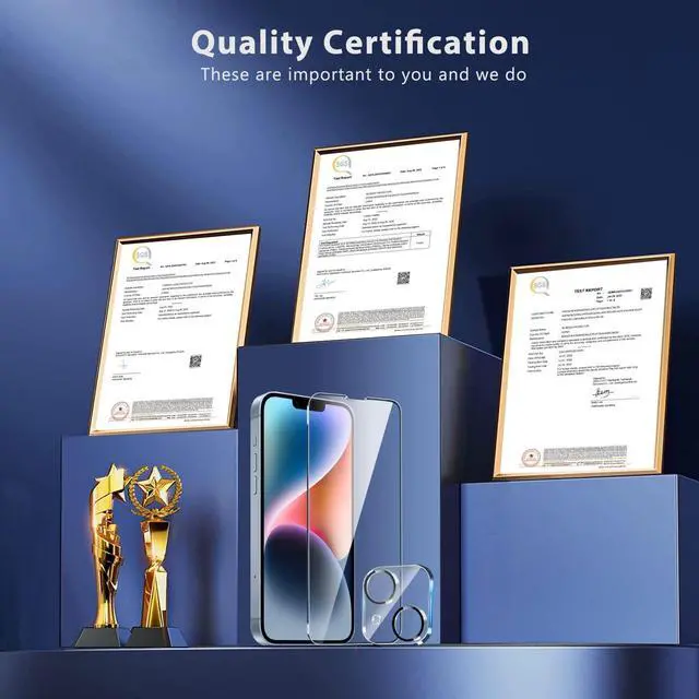 Alt view image 4 of 7 - 3 Pack Screen Protector for iPhone 14 / iPhone 13 [6.1 Inch] with 3 Pack Tempered Glass Camera Lens Protector Ultra HD 9H Hardness Case Friendly