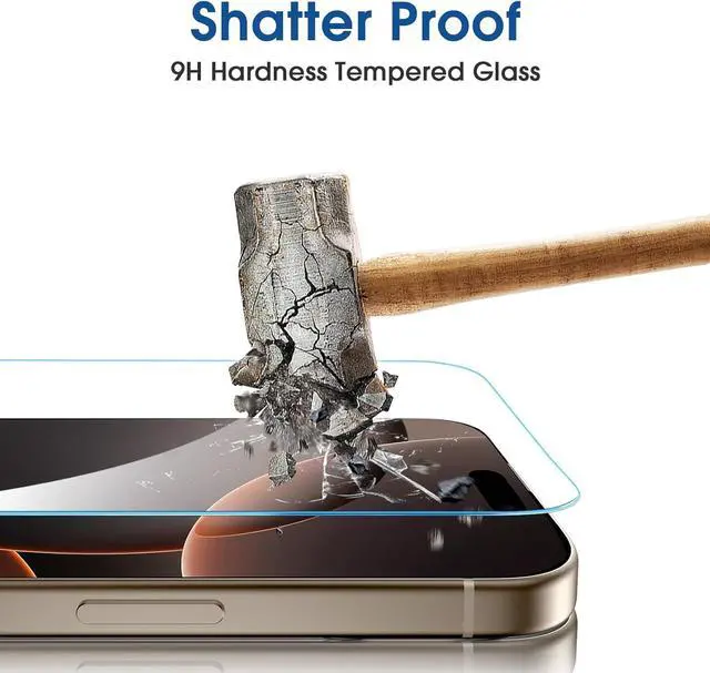 Alt view image 4 of 7 - Auto-Alignment OneTouch for iPhone 16 Pro Max [6.9] Screen Protector + Camera Lens Protector Tempered Glass 30 seconds Installation Bubble Free Case Friendly Anti-Scratch [2+2 Pack]