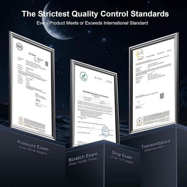 Alt view image 4 of 7 - for iPhone 16 Pro Max Screen Protector with Camera Lens Protector [Military Grade Shatterproof] Top 9H+ Tempered Glass Full Edge Coverage Ultra Durable with Installation Tool [3+3 Pack]