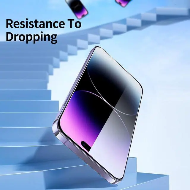 Alt view image 5 of 7 - NEWC 3 Pack Designed for iPhone 14 Pro Max (6 7) Screen Protector Tempered Glass Case Friendly Anti Scratch Bubble Free Ultra Resistant