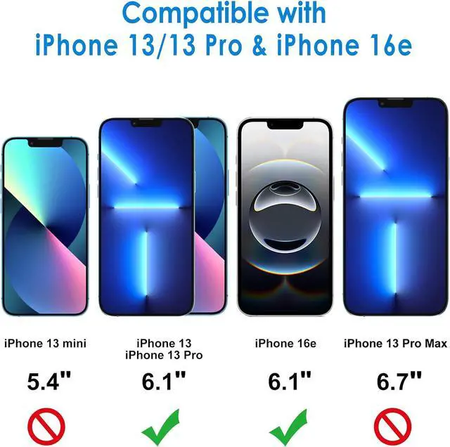 Alt view image 2 of 7 - Privacy Screen Protector for iPhone 16e 2025 iPhone 13/13 Pro 6.1-Inch Anti Spy Tempered Glass Film 2-Pack