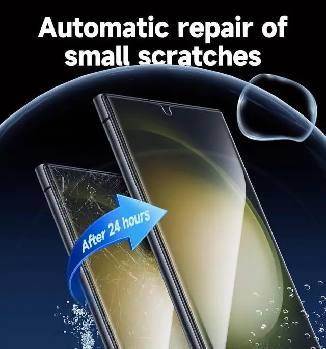 Alt view image 6 of 6 - 2 Pack Screen Protector for  Galaxy S23 Ultra - Ceramic Film Fingerprint ID Compatible Easy Installation Shock-Resistant 3D Curved Bubble Free