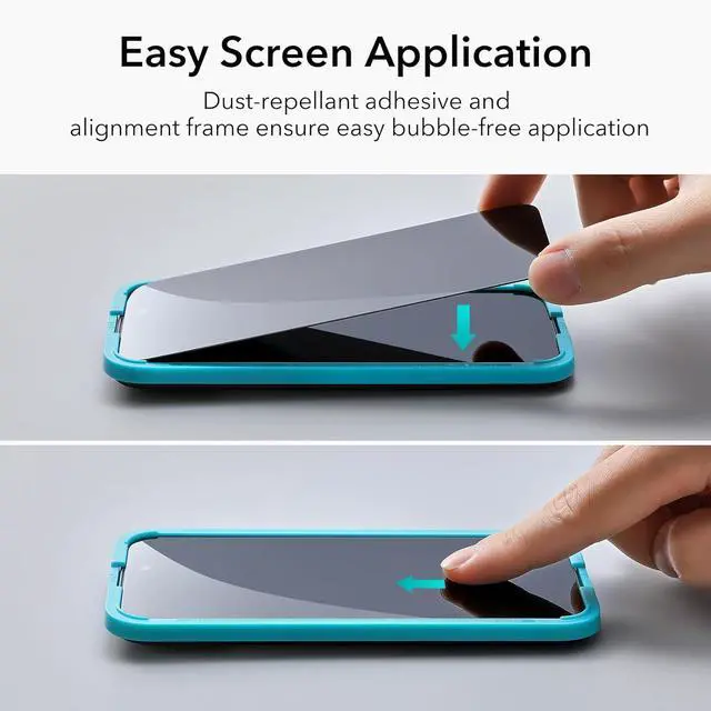 Alt view image 7 of 7 - 3 Pack for iPhone 15 Pro Max Privacy Screen Protector Anti-spy Tempered-Glass Privacy Screen Protector Micro-curved Edges Case Friendly