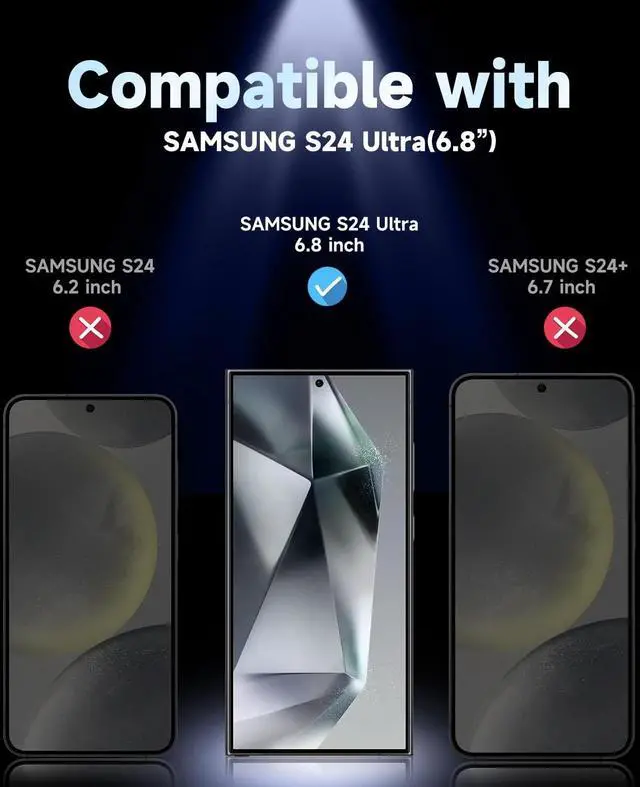 Alt view image 2 of 7 - 2 Pack for  Galaxy S24 Ultra Tempered Glass Screen Protector Auto Dust-Elimination Installation Bubble Free HD Clear Easy Installation