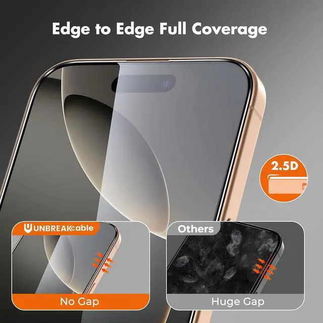 Alt view image 5 of 7 - Screen Protector for iPhone 16 Pro Pack of 3 HD Tempered Glass Screen Protector [Full Coverage] [Easy Installation][Free Bubbles][Only for  iPhone 16 Pro]