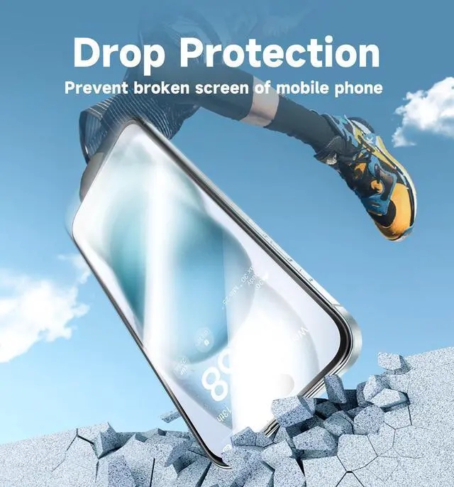 Alt view image 4 of 6 - 2 Pack for iPhone 15 Tempered Glass Screen Protector 6.1 inch [Not Max] Auto Dust-Elimination Installation Bubble Free Dynamic Island Compatible HD Clear Easy Installation