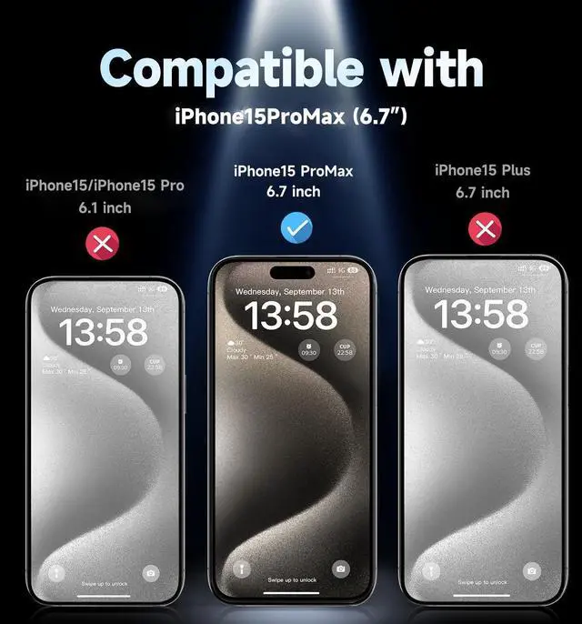 Alt view image 2 of 6 - 2 Pack for iPhone 15 Pro Max 6.7 inch Privacy Glass Screen Protector Auto Dust-Elimination Installation Bubble Free Easy Installation