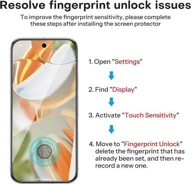 Alt view image 3 of 7 - 3+2 Pack for Google Pixel 9 Pro Screen Protector 3 Pack Tempered Glass Screen Protector & 2 Pack Camera Lens Protector for Pixel 9 Pro 2024 6.3-inch Case Friendly (Not for Pixel 9/9 Pro XL)