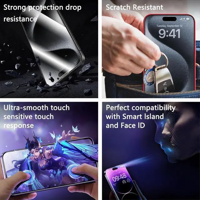 Alt view image 7 of 7 - 2 Pack Screen Protector Tempered Glass for iPhone 12 and iPhone 12 Pro 6.1-Inch Auto Dust Removal No Bubbles High Definition Clear Easy Installation