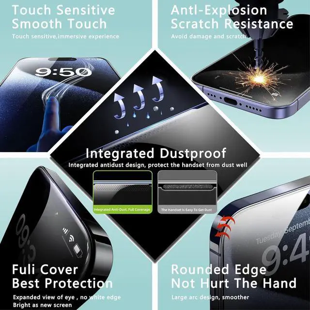 Alt view image 6 of 7 - 2 Pack Screen Protector Tempered Glass for iPhone 12 and iPhone 12 Pro 6.1-Inch Auto Dust Removal No Bubbles High Definition Clear Easy Installation
