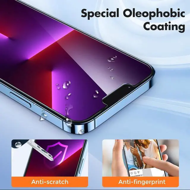 Alt view image 6 of 7 - 2-Pack Screen Protector for iPhone 14 Plus/iPhone 13 Pro Max Double Shatterproof Tempered Glass [Easy Installation] [9H Hardness] [99.99% HD Clear] [Case Friendly] for iPhone 6.7 inch