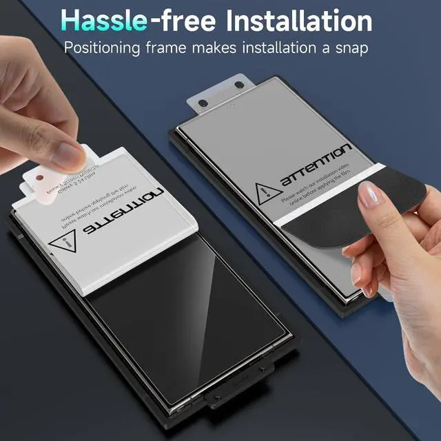 Alt view image 6 of 6 - EZ Unlock for  Galaxy S24 Ultra Privacy Screen Protector [0.1S Ultrasonic Fingerprint Support] [Not Glass] 25 Anti Spy Private S24 Ultra Screen Protector Case Friendly 2 Pack