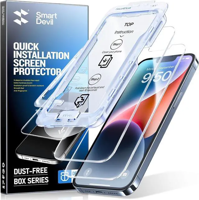 Main image of 3 Pack Screen Protector for iPhone 13 / iPhone 13 Pro/iPhone 14 (6.1 Inch) Tempered Glass HD Clear Film Easy Installation Dust-Free & Bubble-Free