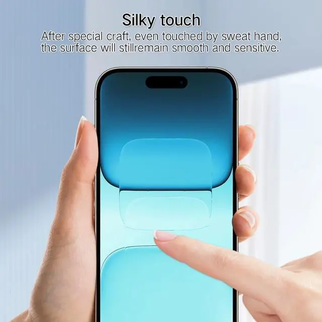 Alt view image 6 of 7 - 2 Pack Anti Blue Light Screen Protector for iPhone 16 Pro Max 2024 6.9 inch 6X Stronger HD Clear Blue Light Blocking Tempered Glass - Eye Protection Anti Eye Fatigue Eye Dry