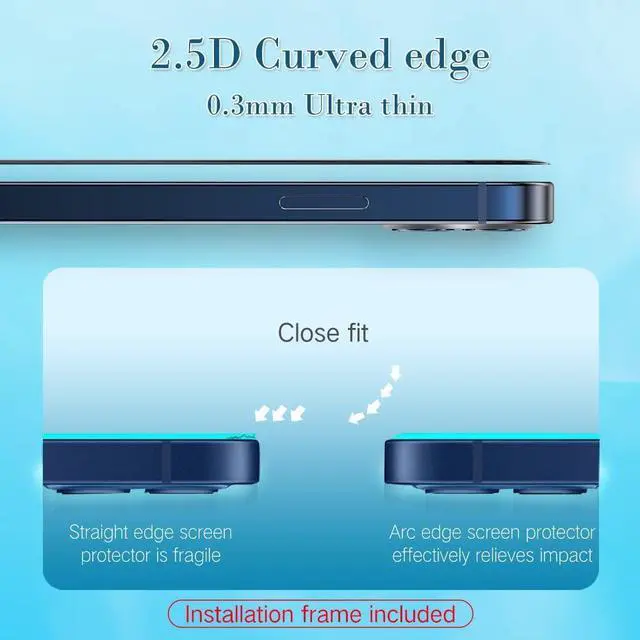 Alt view image 7 of 7 - 2 Pack Anti Blue Light Screen Protector for iPhone 16 Pro Max 2024 6.9 inch 6X Stronger HD Clear Blue Light Blocking Tempered Glass - Eye Protection Anti Eye Fatigue Eye Dry