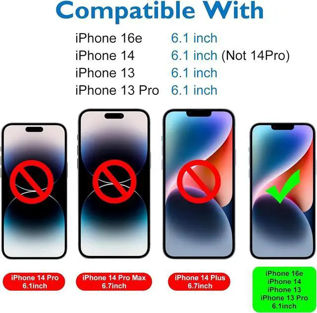 Alt view image 2 of 7 - Matte Glass Screen Protector for iPhone 16e / iPhone 14 / iPhone 13 / iPhone 13 Pro [6.1 Inch] Anti-Glare & Anti-Fingerprint Tempered Glass [Easy Installation Frame] Smooth as Silk