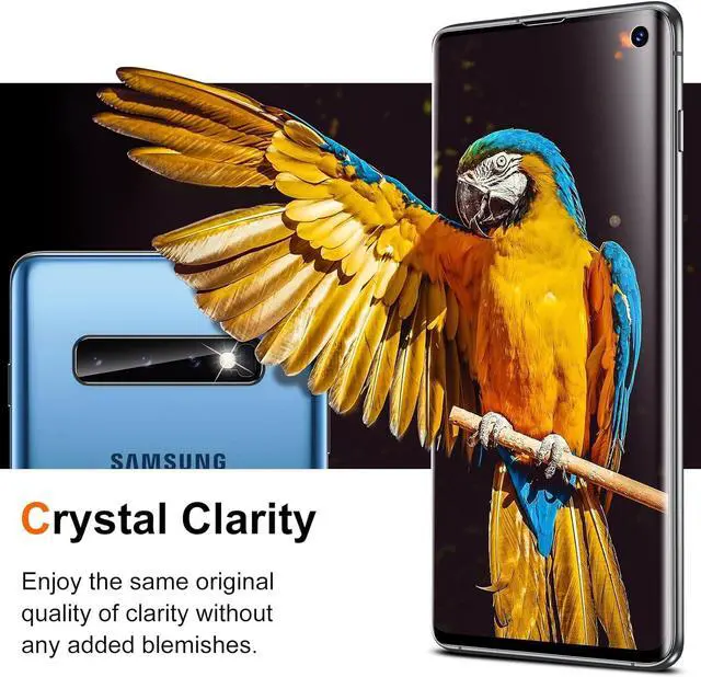 Alt view image 3 of 7 - [2+2 Pack] Unique Me Compatible with  Galaxy S10 Full Coverage Flexible TPU Screen Protector and Camera Lens Protector Not Fit for  S10 Plus