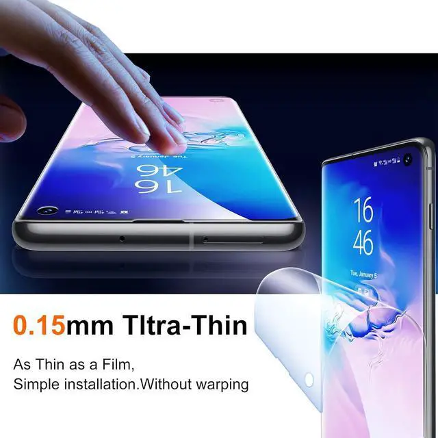 Alt view image 4 of 7 - [2+2 Pack] Unique Me Compatible with  Galaxy S10 Full Coverage Flexible TPU Screen Protector and Camera Lens Protector Not Fit for  S10 Plus