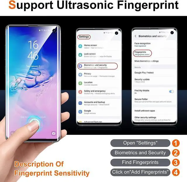 Alt view image 5 of 7 - [2+2 Pack] Unique Me Compatible with  Galaxy S10 Full Coverage Flexible TPU Screen Protector and Camera Lens Protector Not Fit for  S10 Plus
