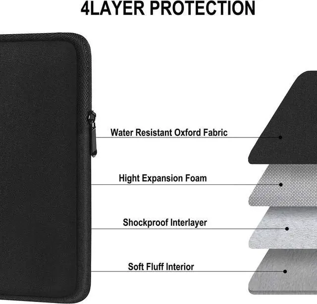 Alt view image 3 of 7 - Laptop Case Sleeve 14 Inch Shockproof Protective Traveling Computer Cover Water Resistant Portable Laptop Carrying Bag Compatible for  HP   MacBook Air/Pro Black