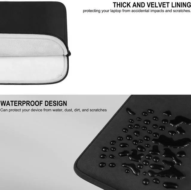 Alt view image 4 of 7 - Laptop Case Sleeve 14 Inch Shockproof Protective Traveling Computer Cover Water Resistant Portable Laptop Carrying Bag Compatible for  HP   MacBook Air/Pro Black