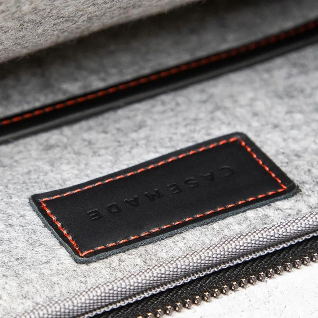 Alt view image 7 of 7 - Real Leather Zipped Folio Laptop Case with Inner Pocket & Wool Lining, Compatible with MacBook, HP & Lenovo (16-Inch, Black)