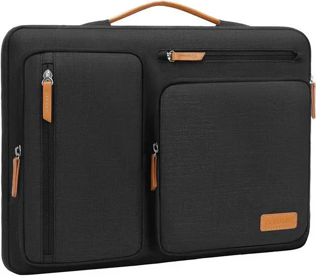 Main image of 360 Protective Laptop Case 16 inch 15-15.6 inch Laptop Sleeve Compatible with MacBook Pro 16 HP     Side Open Carrying Case with 4 Zipper Pockets&Handle Black