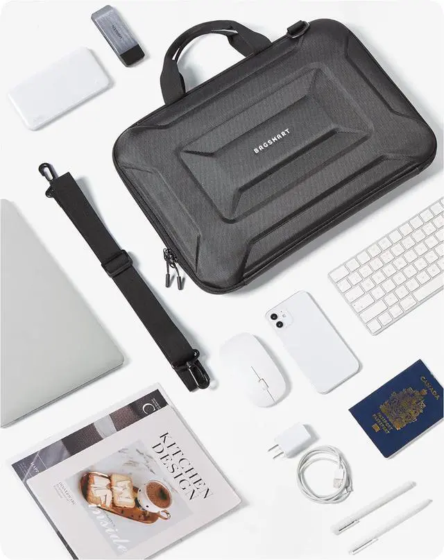 Alt view image 7 of 7 - 15.6-16 inch Laptop Computer Case with Strap Shockproof Waterproof Laptop Bag with Sturdy Handle Carrying Laptop Sleeve for 15  HP MacBook ProsBlack