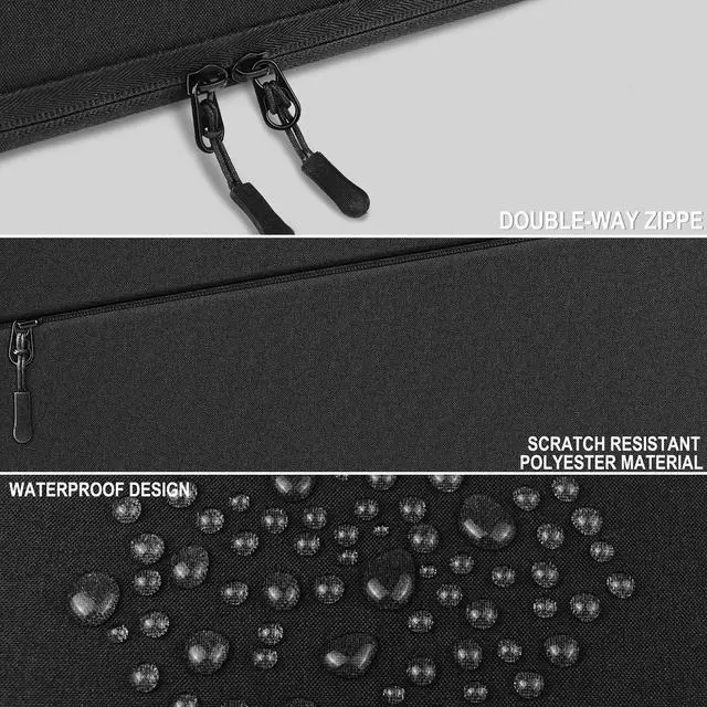 Alt view image 5 of 7 - Laptop Sleeve Case 14 inch Traveling Water Resistant Carrying Notebook Bag with Pocket Shockproof Protective Laptop Cover Compatible for 14 Inch MacBook Air/Pro HP     Black