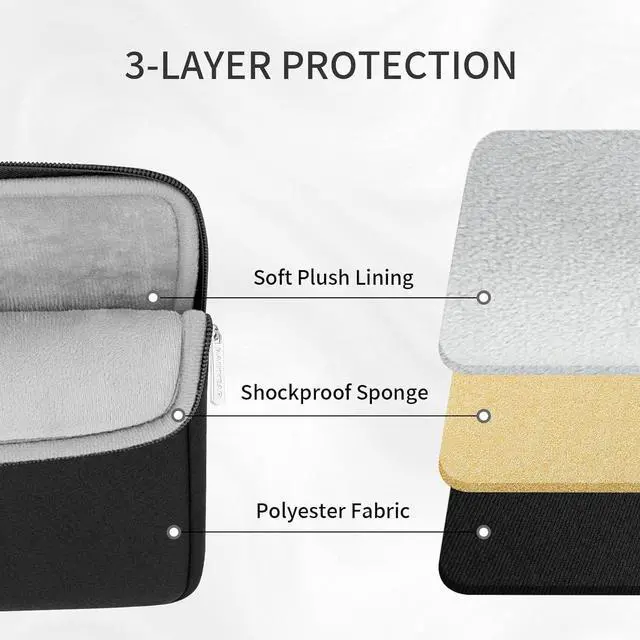 Alt view image 3 of 7 - RAINYEAR Laptop Sleeve Case 17 Inch Protective Portable Case with Front Pocket Briefcase Handbag Computer Carrying Bag Laptop Bag Compatible for HP//// Black