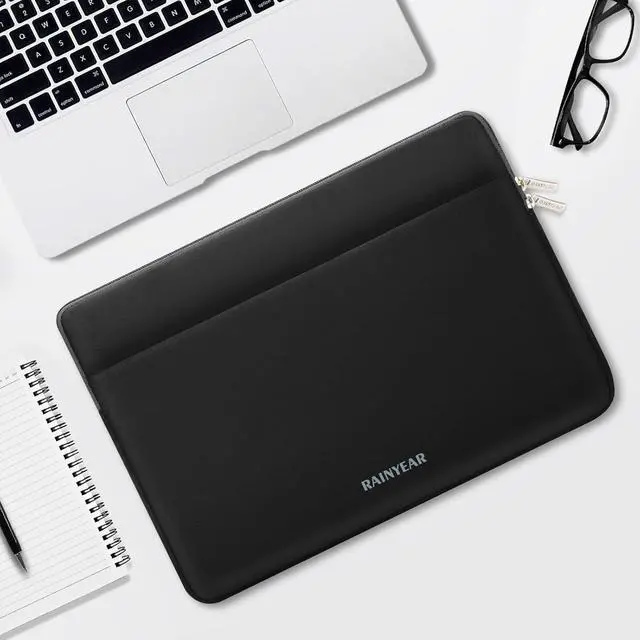 Alt view image 6 of 7 - RAINYEAR Laptop Sleeve Case 17 Inch Protective Portable Case with Front Pocket Briefcase Handbag Computer Carrying Bag Laptop Bag Compatible for HP//// Black