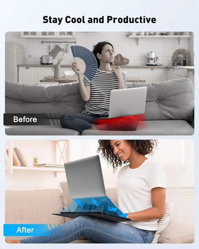 Alt view image 3 of 7 - Adjustable Laptop Lap Desk 3 Ergonomic Angles PU Leather Non-Slip Surface Heat Shield Retractable Mouse Pad Portable Laptop Lap pad Workstation for Bed Sofa Travel