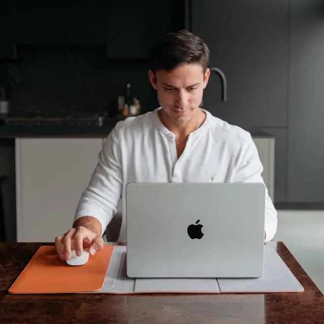 Alt view image 4 of 5 - Hybrid Laptop Sleeve | Portable Desk Mat and Laptop Sleeve (Terracotta 14)