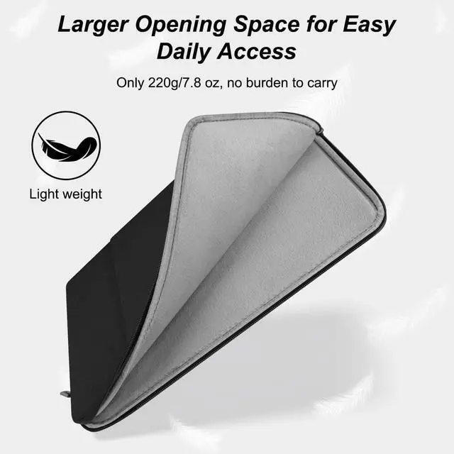 Alt view image 4 of 7 - Arvok 15 15.6 16 inch Laptop Sleeve case for MacBook Air 15/16 inch/MacBook Pro 16 inch Water-Resistant Protective Portable Laptop Cover Bag for HP//// Black