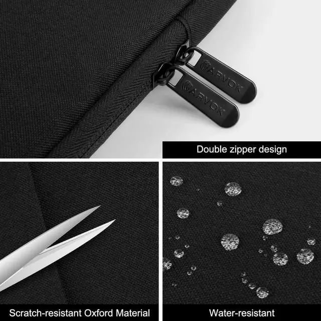 Alt view image 5 of 7 - Arvok 15 15.6 16 inch Laptop Sleeve case for MacBook Air 15/16 inch/MacBook Pro 16 inch Water-Resistant Protective Portable Laptop Cover Bag for HP//// Black
