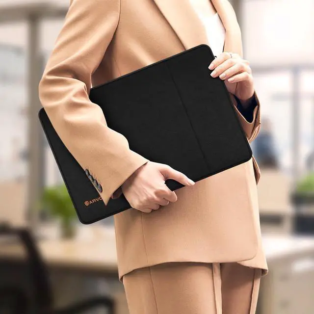 Alt view image 7 of 7 - Arvok 15 15.6 16 inch Laptop Sleeve case for MacBook Air 15/16 inch/MacBook Pro 16 inch Water-Resistant Protective Portable Laptop Cover Bag for HP//// Black