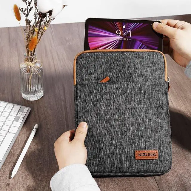 Alt view image 2 of 7 - 9.7-10 Inch Tablet Sleeve Water Resistant Laptop Bag for 9.7 10.5 11 iPad Pro/ 10.2 iPad/10 Surface Go/ MediaPad M5 Pro/10.5  Galaxy Tab A S6/ Smart/ -Brown