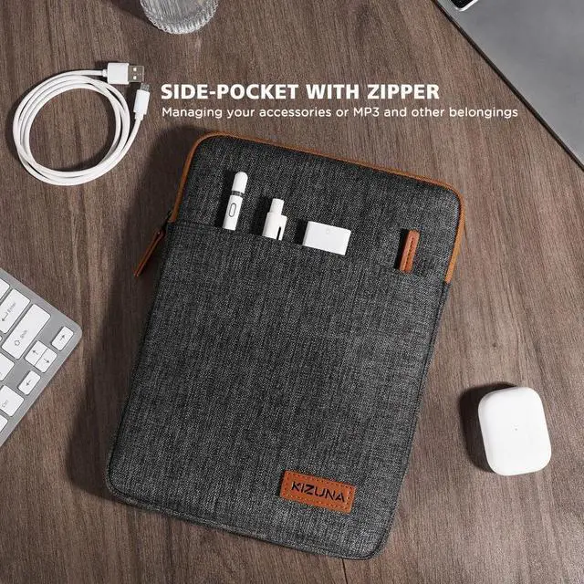 Alt view image 6 of 7 - 9.7-10 Inch Tablet Sleeve Water Resistant Laptop Bag for 9.7 10.5 11 iPad Pro/ 10.2 iPad/10 Surface Go/ MediaPad M5 Pro/10.5  Galaxy Tab A S6/ Smart/ -Brown