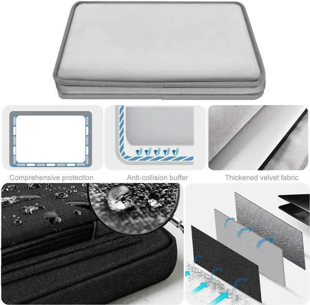 Alt view image 3 of 6 - Laptop Case 15 15.6 16 inches Sleeve with 5 Pockets Compatible with MacBook Pro 16 inch 2025-2019 M4 M3 M2 M1 Mac 15.4 and Most 15-16 inch NotebooksB01BK07