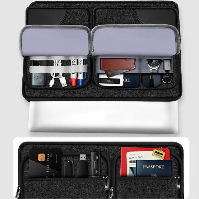 Alt view image 4 of 6 - Laptop Case 15 15.6 16 inches Sleeve with 5 Pockets Compatible with MacBook Pro 16 inch 2025-2019 M4 M3 M2 M1 Mac 15.4 and Most 15-16 inch NotebooksB01BK07
