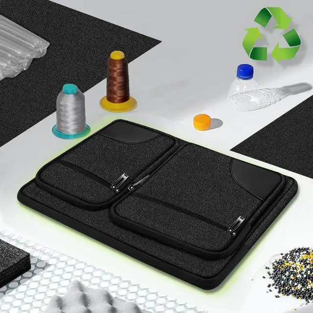 Alt view image 5 of 6 - Laptop Case 15 15.6 16 inches Sleeve with 5 Pockets Compatible with MacBook Pro 16 inch 2025-2019 M4 M3 M2 M1 Mac 15.4 and Most 15-16 inch NotebooksB01BK07