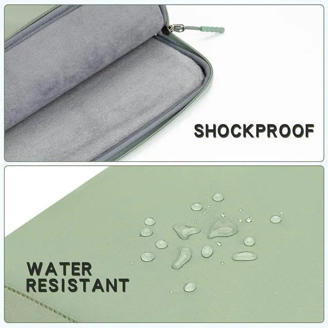 Alt view image 3 of 6 - Laptop Sleeve Case for 15 Inch MacBook Air/Pro 16 Inch MacBook Pro/Max 15-16 Inch Laptop Computer Elegant Portable Protective Laptop Case Bag with Pocket Green